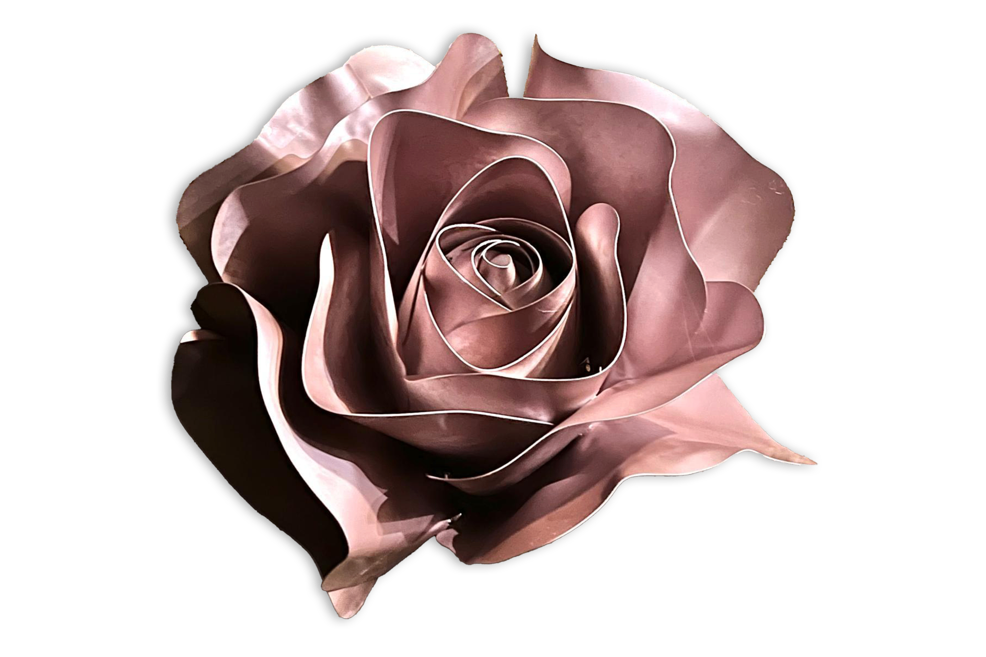 Large-scale pink flower art piece